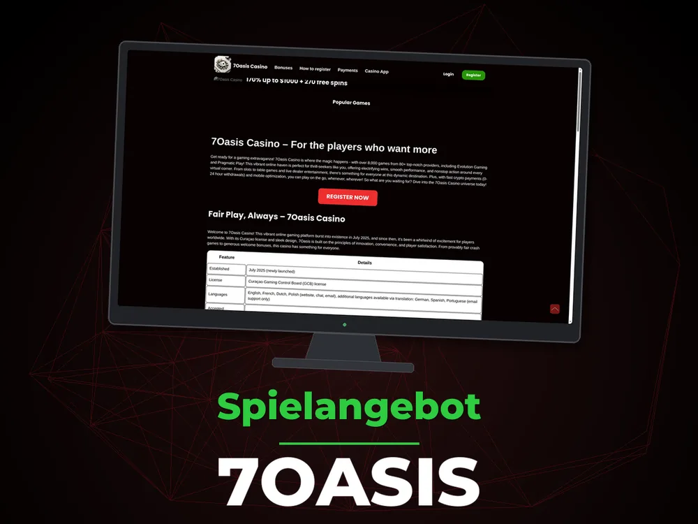 7oasis - Spielangebot